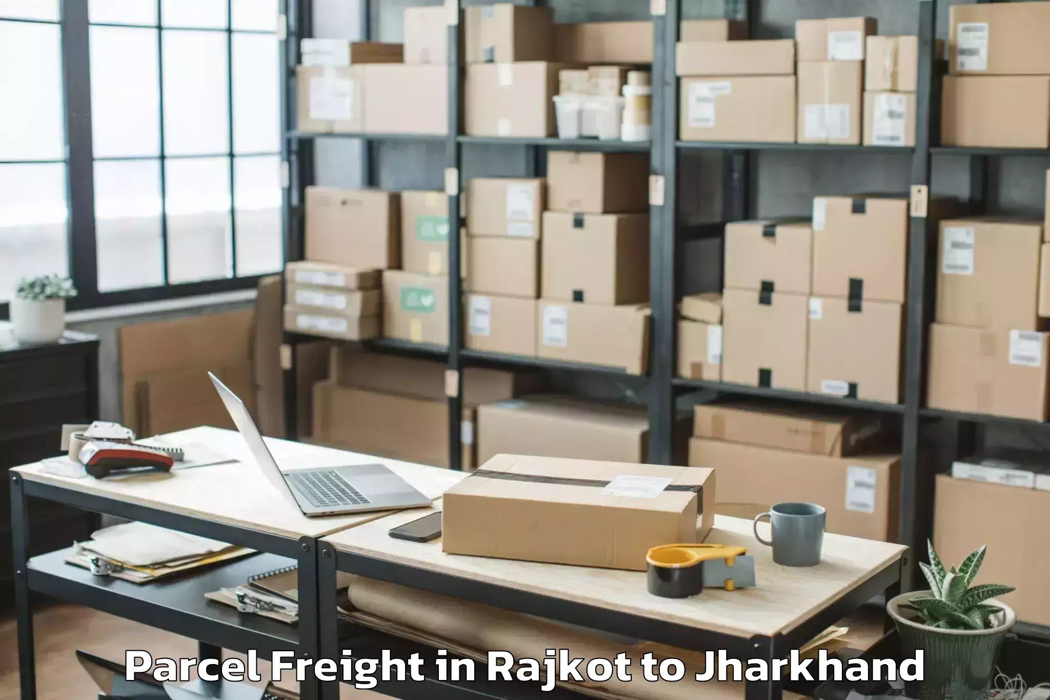 Book Rajkot to Nilambar Pitambarpur Lesliganj Parcel Freight